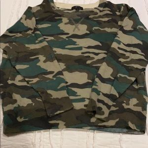 J Crew camo sweater.
